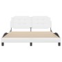 White synthetic leather headboard bed frame 160x200 cm by vidaXL, Beds and slatted bases - Ref: Foro24-3208192, Price: 193,08...