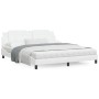 Estructura de cama cabecero cuero sintético blanco 180x200 cm de vidaXL, Camas y somieres - Ref: Foro24-3208199, Precio: 234,...