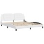 Estructura de cama cabecero cuero sintético blanco 180x200 cm de vidaXL, Camas y somieres - Ref: Foro24-3208199, Precio: 234,...