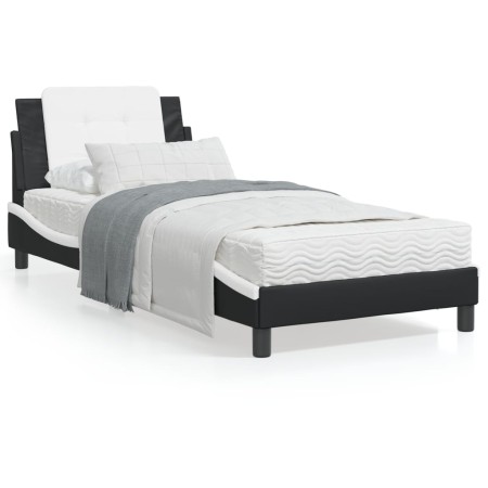 Bett mit schwarz-weißer Kunstledermatratze 80x200 cm von vidaXL, Betten und Lattenroste - Ref: Foro24-3208829, Preis: 253,72 ...