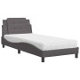 Bed with gray synthetic leather mattress 90x190 cm by vidaXL, Beds and slatted bases - Ref: Foro24-3208834, Price: 256,64 €, ...