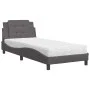 Bett mit grauer Kunstledermatratze 90x190 cm von vidaXL, Betten und Lattenroste - Ref: Foro24-3208834, Preis: 262,23 €, Rabat...