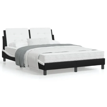 Bed with black and white synthetic leather mattress 120x200 cm by vidaXL, Beds and slatted bases - Ref: Foro24-3208857, Price...