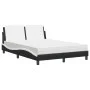 Bed with black and white synthetic leather mattress 120x200 cm by vidaXL, Beds and slatted bases - Ref: Foro24-3208857, Price...
