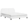 Bed with white synthetic leather mattress 160x200 cm by vidaXL, Beds and slatted bases - Ref: Foro24-3208874, Price: 398,16 €...
