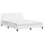 Bett mit weißer Kunstledermatratze 160x200 cm von vidaXL, Betten und Lattenroste - Ref: Foro24-3208874, Preis: 392,66 €, Raba...