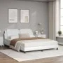 Bed with white synthetic leather mattress 160x200 cm by vidaXL, Beds and slatted bases - Ref: Foro24-3208874, Price: 398,16 €...