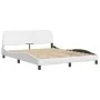 Bed with white synthetic leather mattress 160x200 cm by vidaXL, Beds and slatted bases - Ref: Foro24-3208874, Price: 398,16 €...