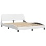 Bett mit weißer Kunstledermatratze 160x200 cm von vidaXL, Betten und Lattenroste - Ref: Foro24-3208874, Preis: 392,66 €, Raba...