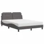 Bed with gray synthetic leather mattress 140x200 cm by vidaXL, Beds and slatted bases - Ref: Foro24-3208869, Price: 370,68 €,...
