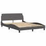 Bett mit grauer Kunstledermatratze 140x200 cm von vidaXL, Betten und Lattenroste - Ref: Foro24-3208869, Preis: 377,54 €, Raba...
