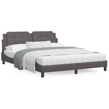 Cama con colchón cuero sintético gris 160x200 cm de vidaXL, Camas y somieres - Ref: Foro24-3208876, Precio: 415,89 €, Descuen...
