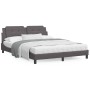Bed with gray synthetic leather mattress 160x200 cm by vidaXL, Beds and slatted bases - Ref: Foro24-3208876, Price: 414,93 €,...