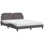 Cama con colchón cuero sintético gris 160x200 cm de vidaXL, Camas y somieres - Ref: Foro24-3208876, Precio: 415,89 €, Descuen...