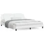 Bed with white synthetic leather mattress 180x200 cm by vidaXL, Beds and slatted bases - Ref: Foro24-3208881, Price: 434,26 €...