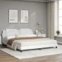Bed with white synthetic leather mattress 180x200 cm by vidaXL, Beds and slatted bases - Ref: Foro24-3208881, Price: 434,26 €...