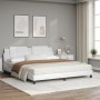 Cama con colchón cuero sintético blanco 180x200 cm de vidaXL, Camas y somieres - Ref: Foro24-3208881, Precio: 441,43 €