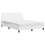 Bed with white synthetic leather mattress 140x190 cm by vidaXL, Beds and slatted bases - Ref: Foro24-3208860, Price: 405,05 €...