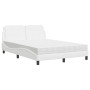 Bett mit weißer Kunstledermatratze 140x190 cm von vidaXL, Betten und Lattenroste - Ref: Foro24-3208860, Preis: 403,67 €, Raba...