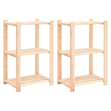 Regal 3 Ebenen 2 Einheiten massives Kiefernholz 150 kg von vidaXL, Industrieregale - Ref: Foro24-3051121, Preis: 80,55 €, Rab...