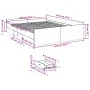 Bett aus Sonoma-Eichenholzwerkstoff mit Schubladen, 140 x 200 cm von vidaXL, Betten und Lattenroste - Ref: Foro24-3280295, Pr...