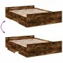 Cama con cajones madera de ingeniería roble ahumado 120x200 cm de vidaXL, Camas y somieres - Ref: Foro24-3280304, Precio: 137...