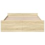 Cama con cajones madera ingeniería roble Sonoma 160x200 cm de vidaXL, Camas y somieres - Ref: Foro24-3280281, Precio: 152,42 €