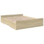 Cama con cajones madera ingeniería roble Sonoma 160x200 cm de vidaXL, Camas y somieres - Ref: Foro24-3280281, Precio: 152,54 ...