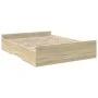 Sonoma oak engineered wood bed with drawers 160x200 cm by vidaXL, Beds and slatted bases - Ref: Foro24-3280281, Price: 150,71...