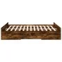 Smoked oak engineered wood bed with drawers 140x200 cm by vidaXL, Beds and slatted bases - Ref: Foro24-3280297, Price: 156,62...