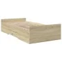 Sonoma oak engineered wood bed with drawers 90x190 cm by vidaXL, Beds and slatted bases - Ref: Foro24-3280344, Price: 114,91 ...