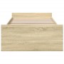 Cama con cajones madera ingeniería roble Sonoma 90x190 cm de vidaXL, Camas y somieres - Ref: Foro24-3280344, Precio: 116,47 €...