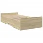 Sonoma oak engineered wood bed with drawers 90x190 cm by vidaXL, Beds and slatted bases - Ref: Foro24-3280344, Price: 114,91 ...