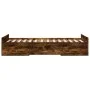 Smoked oak engineered wood bed with drawers 90x190 cm by vidaXL, Beds and slatted bases - Ref: Foro24-3280346, Price: 114,91 ...