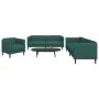 Juego de sofás 3 piezas tela verde oscuro de vidaXL, Sofás - Ref: Foro24-3209233, Precio: 855,08 €, Descuento: %