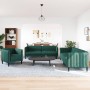 3-teilige Sofagarnitur aus dunkelgrünem Stoff von vidaXL, Sofas - Ref: Foro24-3209233, Preis: 870,00 €, Rabatt: %