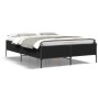 Engineered wood and black metal bed frame 140x200cm by vidaXL, Beds and slatted bases - Ref: Foro24-3279797, Price: 150,34 €,...