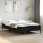 Engineered wood and black metal bed frame 140x200cm by vidaXL, Beds and slatted bases - Ref: Foro24-3279797, Price: 149,27 €,...