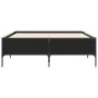 Engineered wood and black metal bed frame 140x200cm by vidaXL, Beds and slatted bases - Ref: Foro24-3279797, Price: 149,27 €,...
