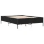 Engineered wood and black metal bed frame 140x200cm by vidaXL, Beds and slatted bases - Ref: Foro24-3279797, Price: 149,27 €,...