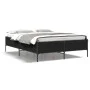 Estructura de cama madera de ingeniería y metal negro 140x190cm de vidaXL, Camas y somieres - Ref: Foro24-3279807, Precio: 14...