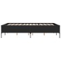Engineered wood and black metal bed frame 140x190cm by vidaXL, Beds and slatted bases - Ref: Foro24-3279807, Price: 146,18 €,...