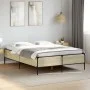Estructura cama madera ingeniería metal roble Sonoma 135x190 cm de vidaXL, Camas y somieres - Ref: Foro24-3279813, Precio: 14...