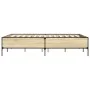Estructura cama madera ingeniería metal roble Sonoma 135x190 cm de vidaXL, Camas y somieres - Ref: Foro24-3279813, Precio: 14...