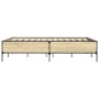 Sonoma oak metal engineered wood bed frame 135x190 cm by vidaXL, Beds and slatted bases - Ref: Foro24-3279813, Price: 142,09 ...