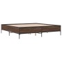 Bettgestell aus eichenbraunem Metallwerkstoff, 200 x 200 cm von vidaXL, Betten und Lattenroste - Ref: Foro24-3279781, Preis: ...