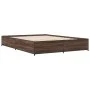 Bettgestell aus eichenbraunem Metallwerkstoff, 120 x 190 cm von vidaXL, Betten und Lattenroste - Ref: Foro24-3279866, Preis: ...