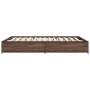 Engineered wood bed frame oak brown metal 120x190 cm by vidaXL, Beds and slatted bases - Ref: Foro24-3279866, Price: 120,47 €...