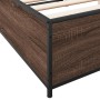 Estructura cama madera ingeniería metal marrón roble 120x190 cm
