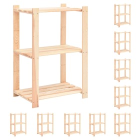 3-level shelf, 10 units, solid pine wood, 150 kg by vidaXL, Industrial shelving - Ref: Foro24-3051124, Price: 357,42 €, Disco...